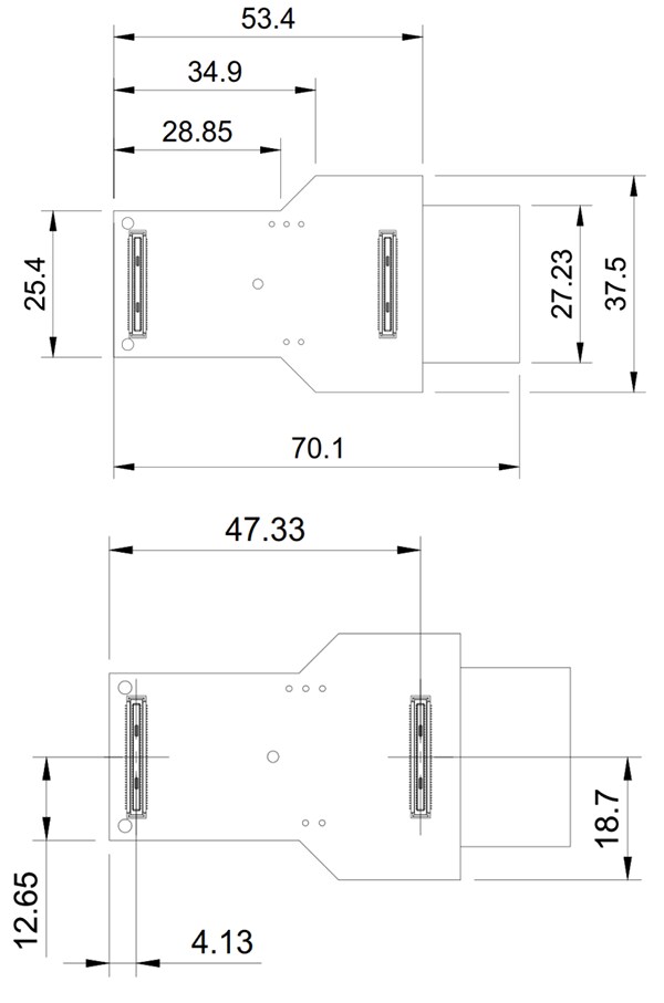 Mechanical Drawing - Arduino ASX00074 Portenta UWB Shield